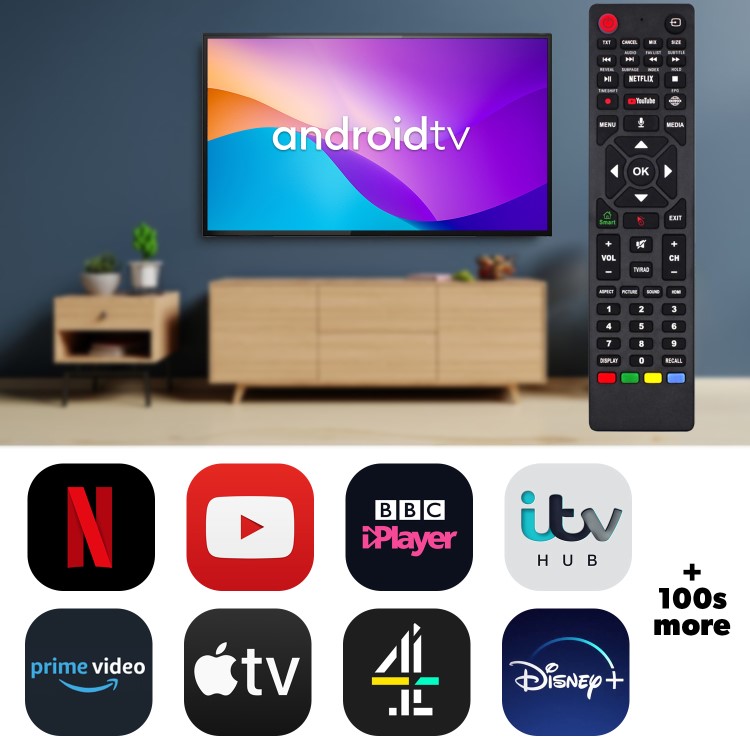 electriQ T2SMH 55 Inch LED 4K HDR Freeview Android Smart TV