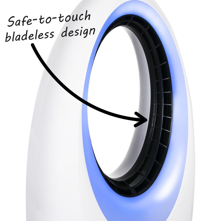 GRADE A2 - electriQ 24 inch Bladeless Quiet Tower Fan with Mood Light