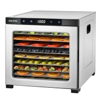 electriQ Commercial Style Digital Food Dehydrator & Dryer with 10 Shelves and 48 Hour Timer - Stainless Steel