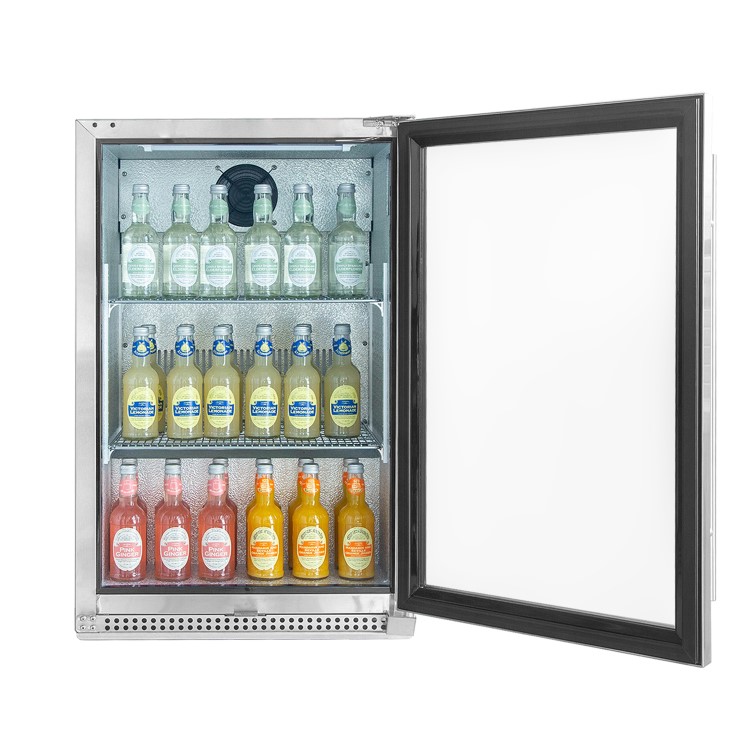 electriQ 118 Litre Single Door Commercial Outdoor Use Drinks Cooler - Stainless Steel