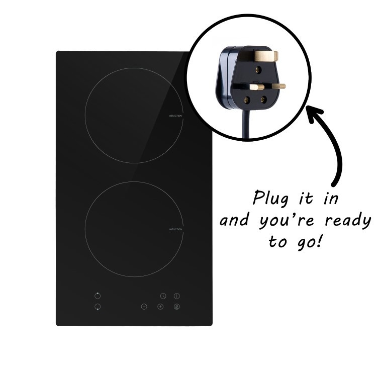 Refurbished electriQ eiQ30INDP 2 Zone Induction Hob Black