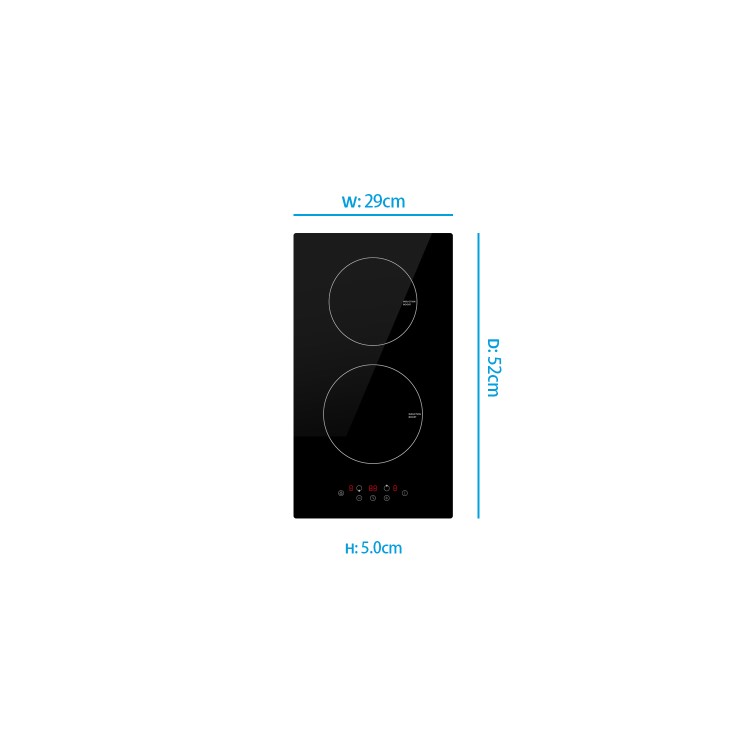 electriQ 30cm 2 Zone Domino Induction Hob - Plug In and Go