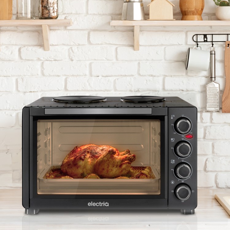 electriQ 30L Mini Oven with Dual Hotplates