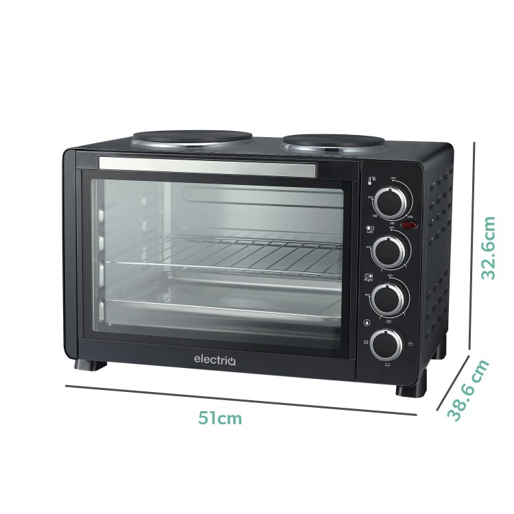 electriQ 30L Mini Oven with Dual Hotplates