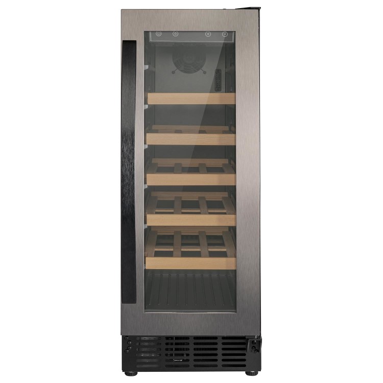 Refurbished electriQ EIQ30WINEPREM Freestanding 18 Bottle Under Counter Wine Cooler Premium Dark Stainless Steel