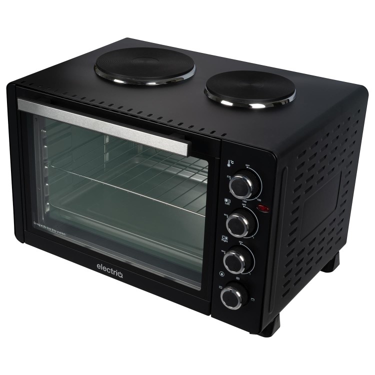 electriQ 45L Mini Oven with Dual Hotplates