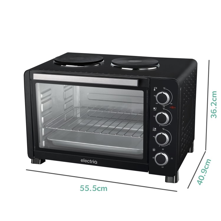 electriQ 45L Mini Oven with Dual Hotplates