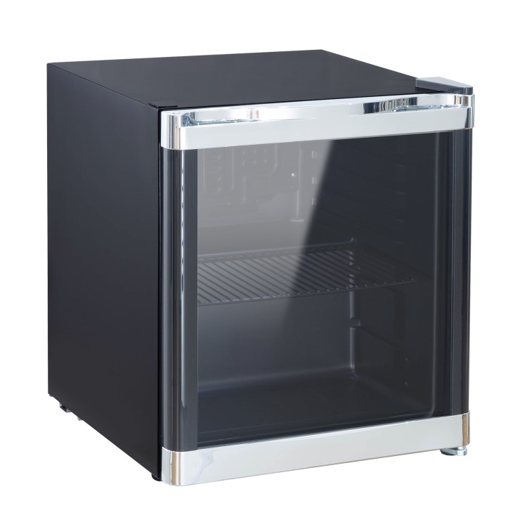 electriQ 48 Litre Drinks Fridge - Black with Chrome Strips