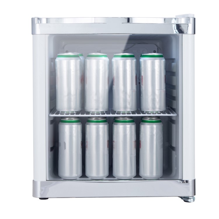 electriQ 48 Litre Drinks Fridge - White with Chrome Strips