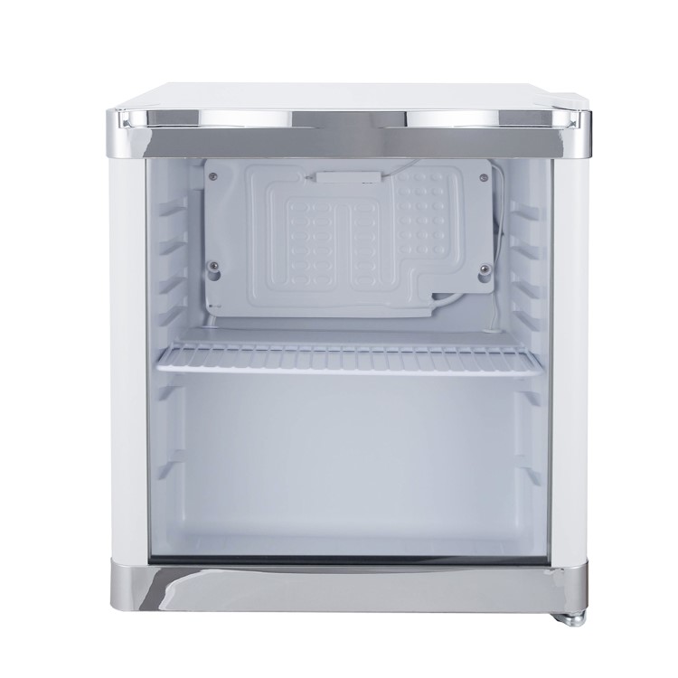 electriQ 48 Litre Drinks Fridge - White with Chrome Strips