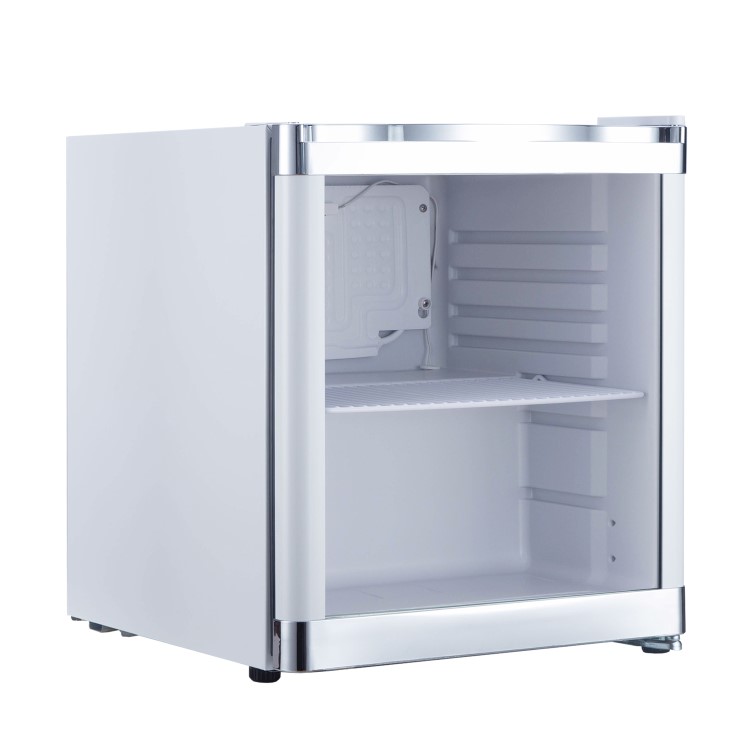 electriQ 48 Litre Drinks Fridge - White with Chrome Strips