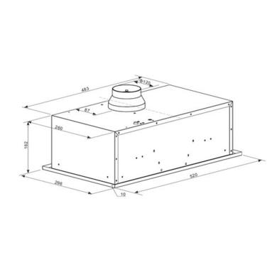 Refurbished electriQ eiQ52CANOPY 52cm Canopy Cooker Hood Kitchen Extractor Fan in Silver