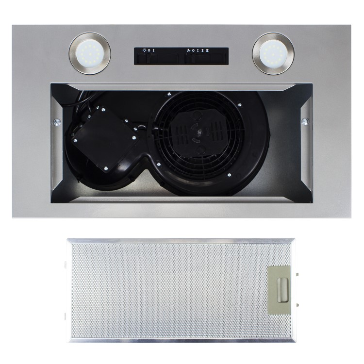 Refurbished electriQ eiQ52CANOPY 52cm Canopy Cooker Hood Kitchen Extractor Fan in Silver