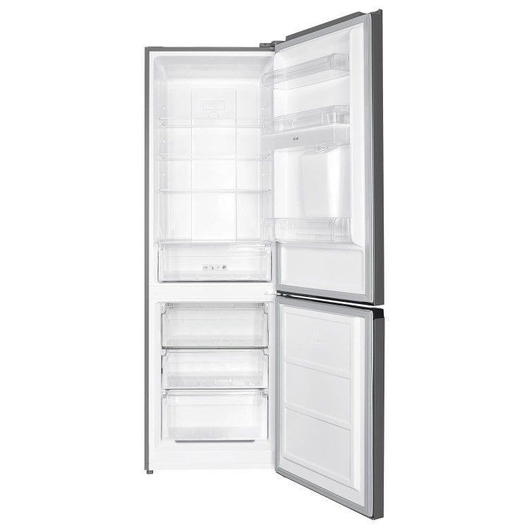 Refurbished electriQ eiQ60186INOX Freestanding 291 Litre 60/40 Frost Free Fridge Freeze Stainless Steel