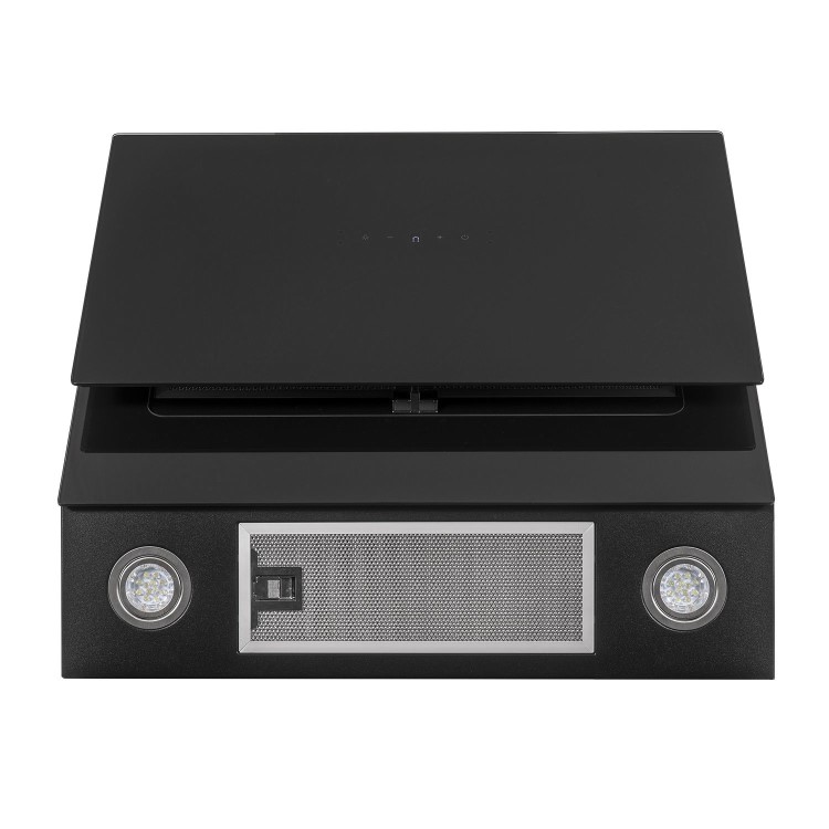 Refurbished electriQ eiQ60ANGLEGHBLHE 60cm Angled Cooker Hood with Hand Gesture Sensor Black