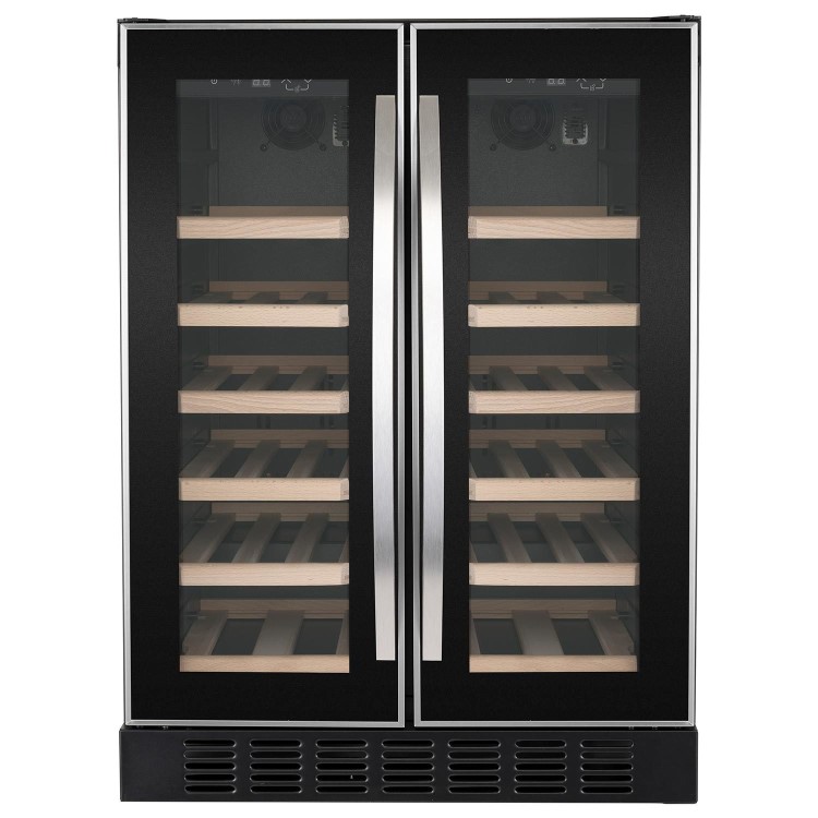 electriQ 34 Bottle Capacity Dual Zone Wine Cooler - Stainless Steel