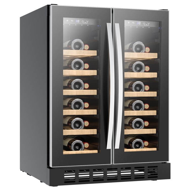 electriQ 34 Bottle Capacity Dual Zone Wine Cooler - Stainless Steel