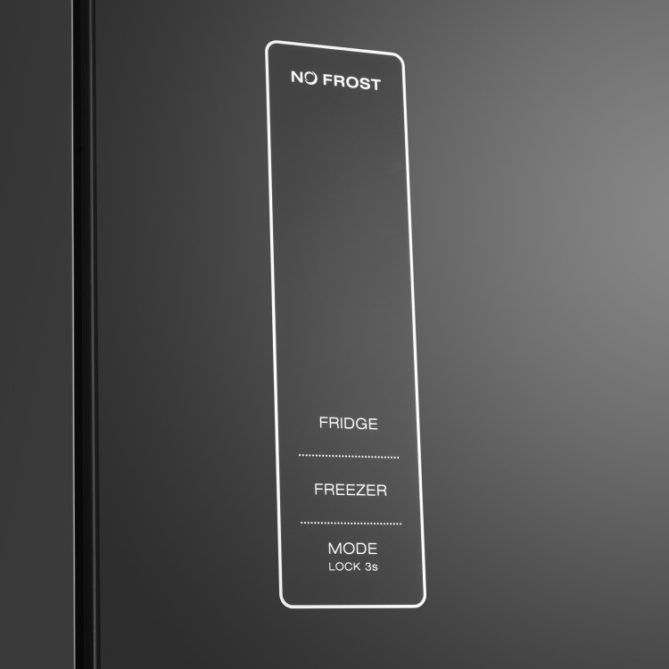 electriQ 320 Litre French Style American Fridge Freezer - Black Glass