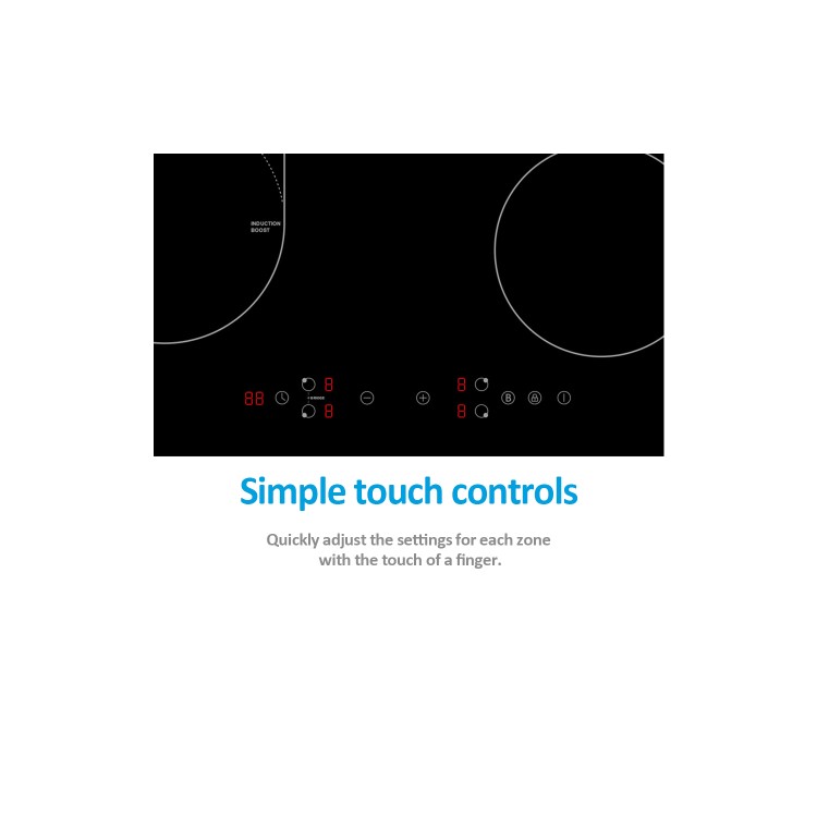 electriQ 60cm 4 Zone Induction Hob with Bridge Zone