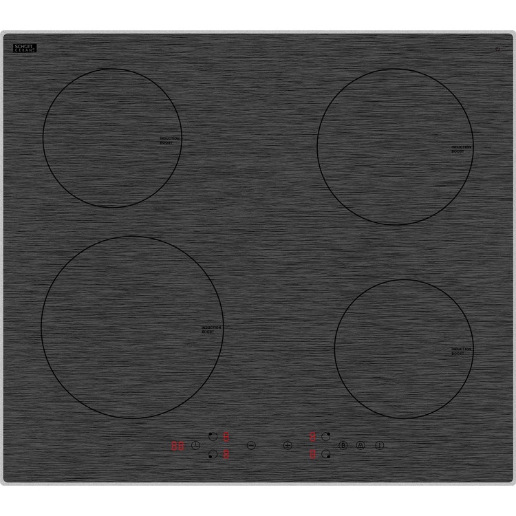 electriQ 60cm 4 Zone Plug In Induction Hob - Grey Painted