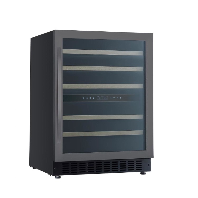 electriQ 46 Bottle Capacity Full Range Dual Zone Wine Cooler - Premium Dark Stainless Steel