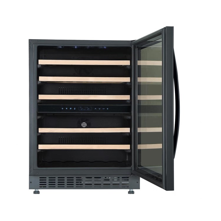 electriQ 46 Bottle Capacity Full Range Dual Zone Wine Cooler - Premium Dark Stainless Steel