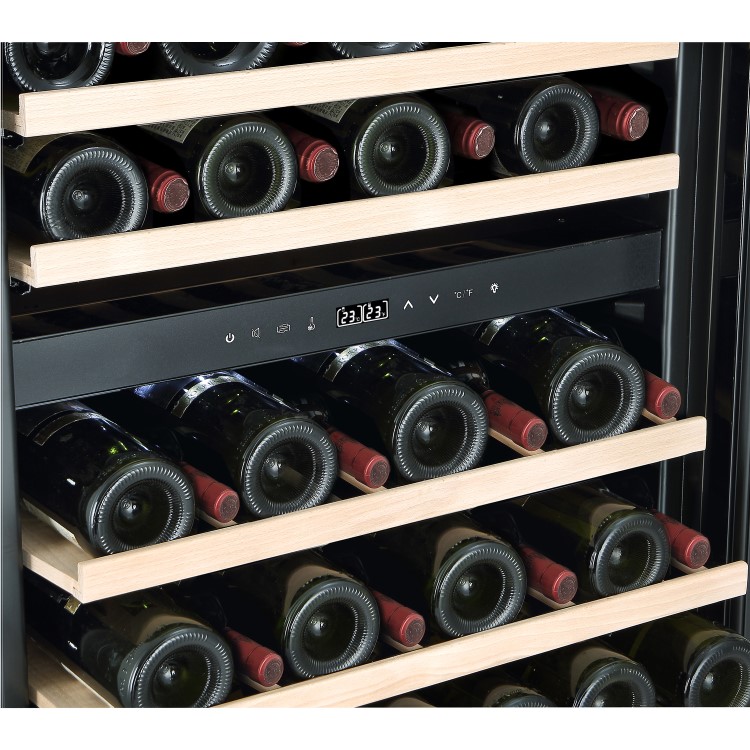 electriQ 46 Bottle Capacity Full Range Dual Zone Wine Cooler - Premium Dark Stainless Steel