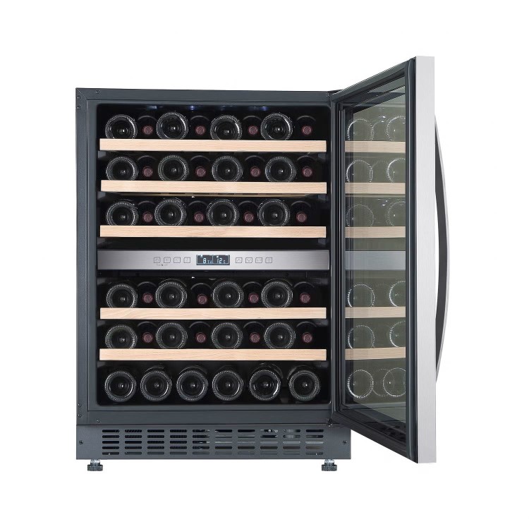 electriQ 46 Bottle Capacity Full Range Dual Zone Wine Cooler - Stainless Steel