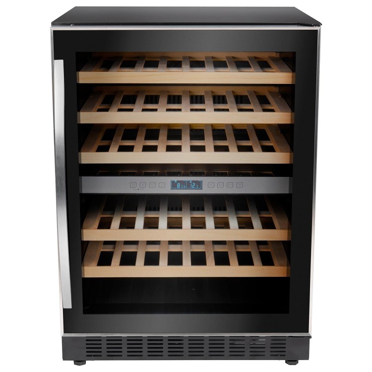 electriQ 46 Bottle Capacity Full Range Dual Zone Wine Cooler - Stainless Steel