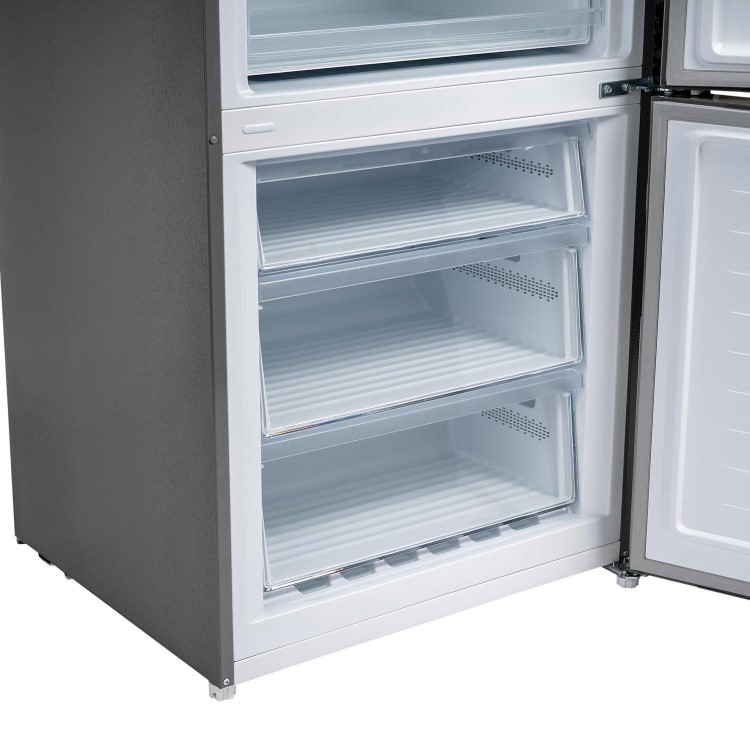 electriQ 442 Litre 60/40 Freestanding Fridge Freezer - Stainless Steel