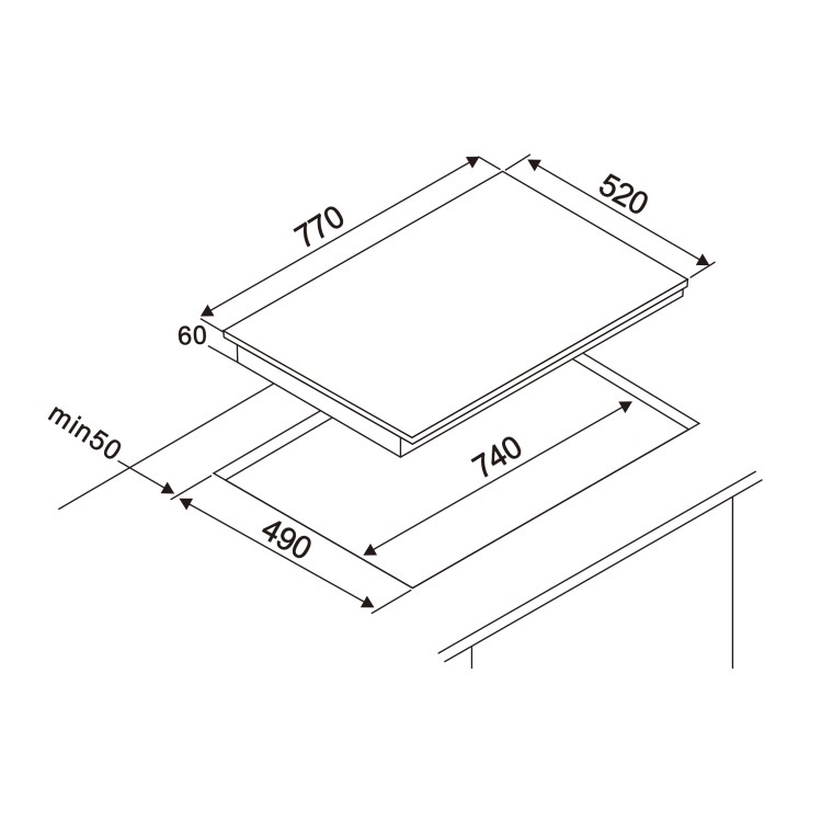 electriQ 77cm 5 Zone Induction Hob