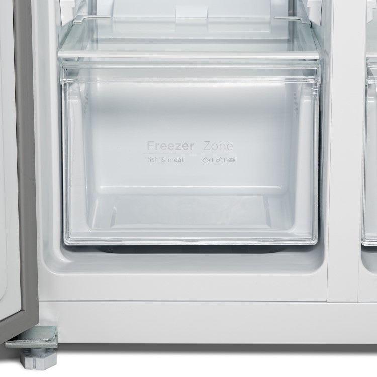 electriQ 430 Litre Side-By-Side American Fridge Freezer - Silver