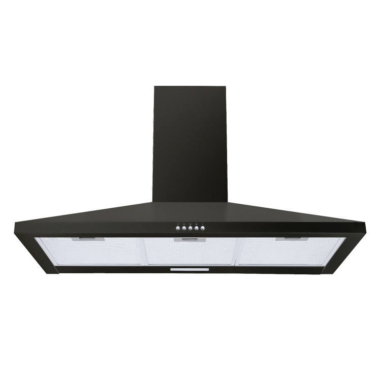 electriQ 90cm Traditional Chimney Cooker Hood - Black