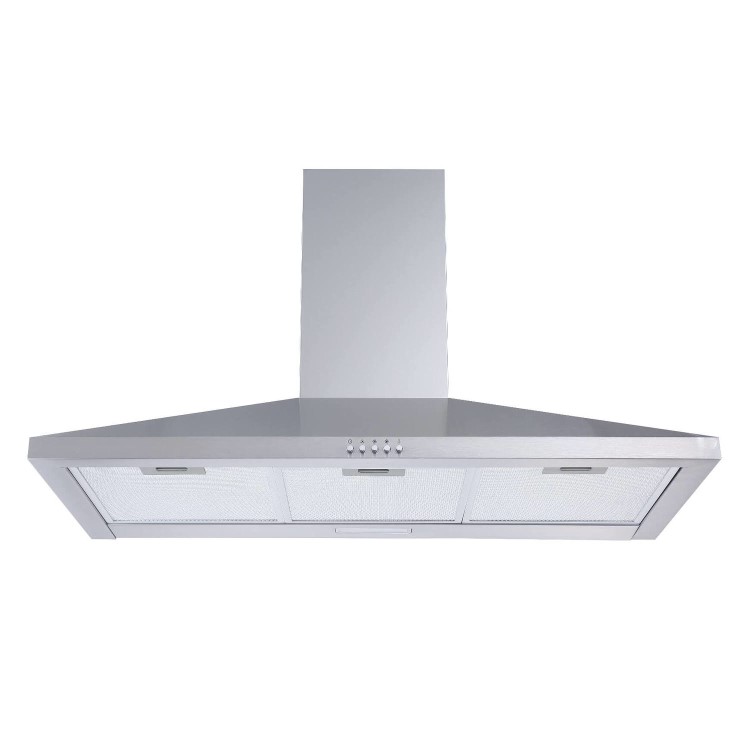 electriQ 90cm Traditional Chimney Cooker Hood - Stainless Steel