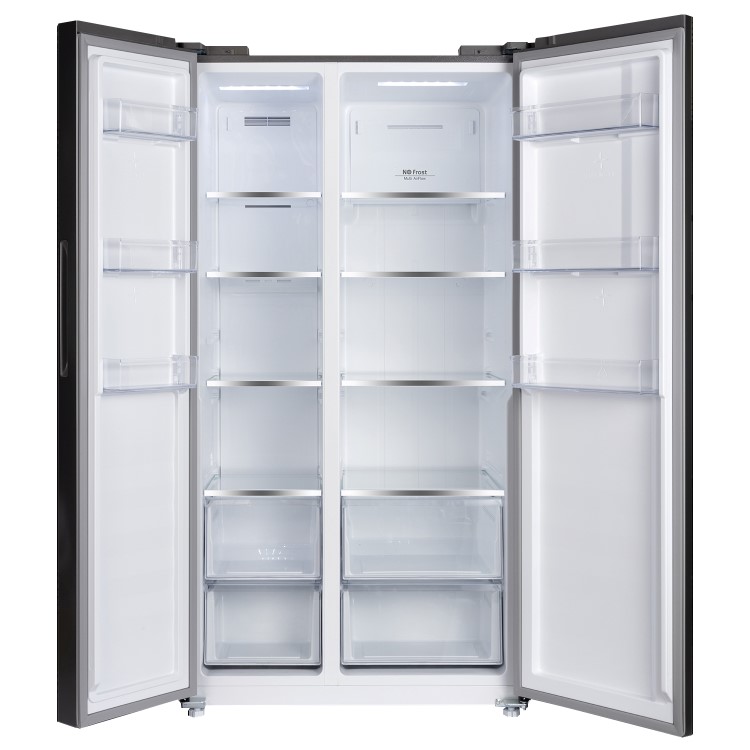 electriQ 525 Litre Side-by-Side American Fridge Freezer - Stainless steel