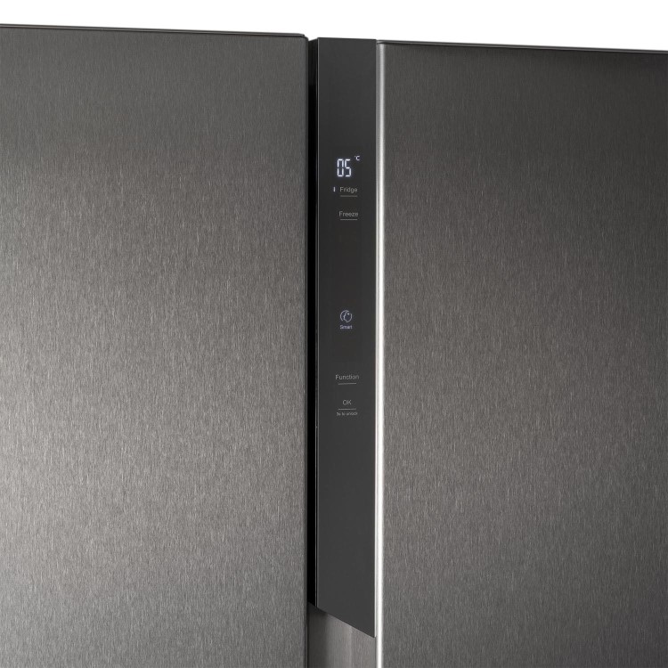 electriQ 525 Litre Side-by-Side American Fridge Freezer - Stainless steel