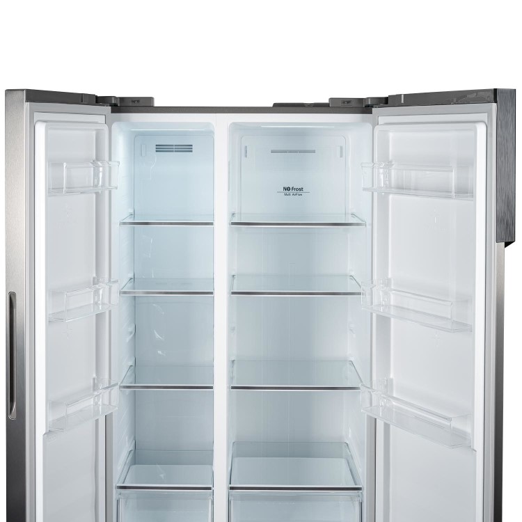 electriQ 525 Litre Side-by-Side American Fridge Freezer - Stainless steel