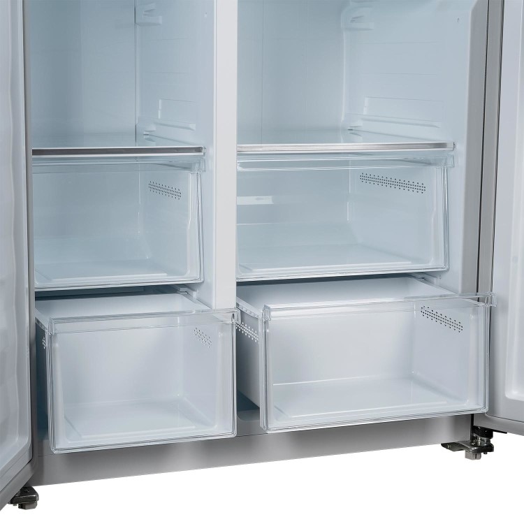 electriQ 525 Litre Side-by-Side American Fridge Freezer - Stainless steel