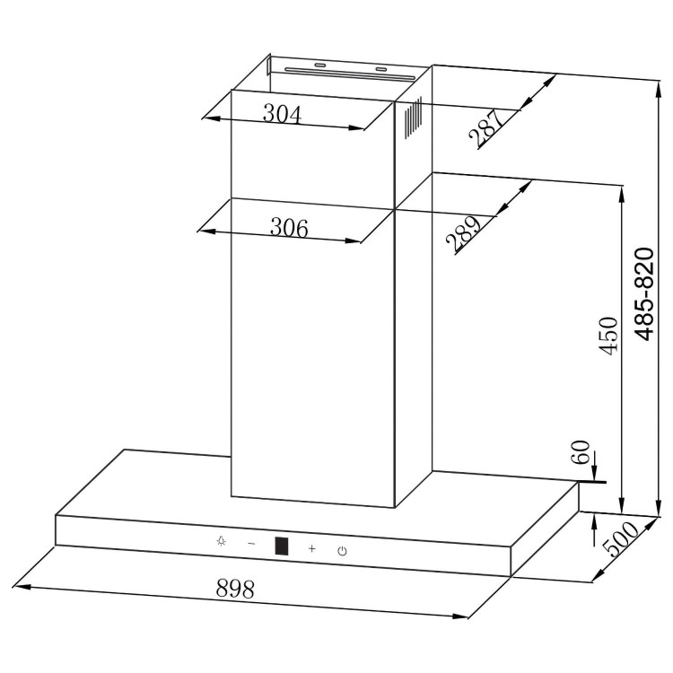 Refurbished electriQ eiQ90TOUCHSLIMHEA 90cm Stainless Steel Slimline Touch Control Cooker Hood 