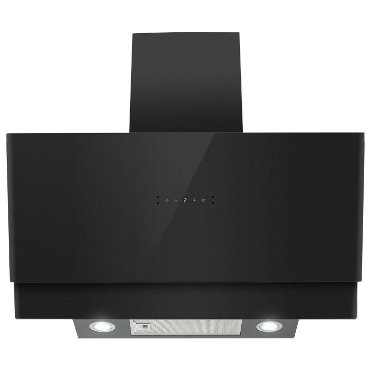 Refurbished electriQ eiQAN90BLTOUCH 90cm Angled Cooker Hood with Touch & Gesture Control Black