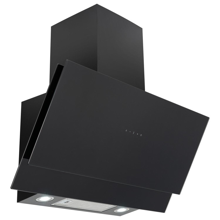 Refurbished electriQ eiQAN90BLTOUCH 90cm Angled Cooker Hood with Touch & Gesture Control Black