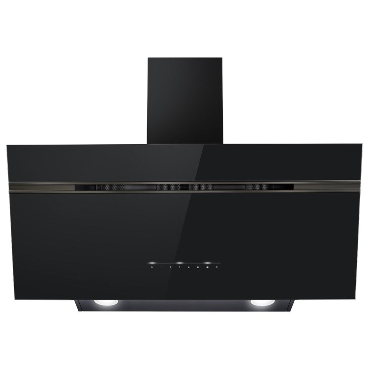 electriQ 90cm Super Silent Angled Cooker Hood - Black