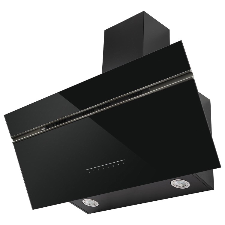 electriQ 90cm Super Silent Angled Cooker Hood - Black