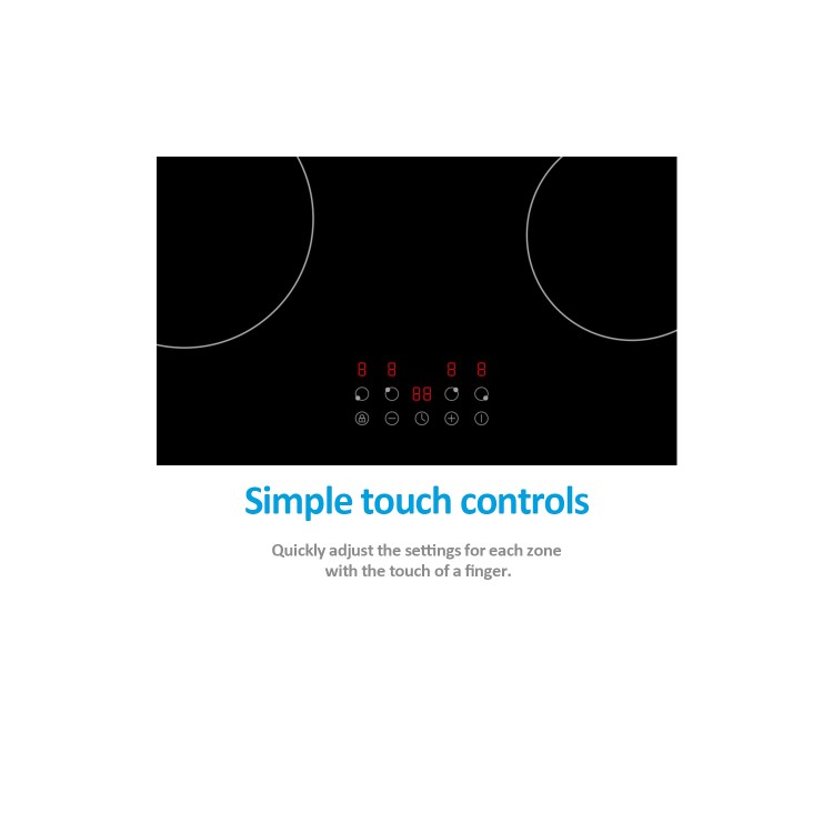 electriQ 60cm 4 Zone Ceramic Hob with Touch Controls