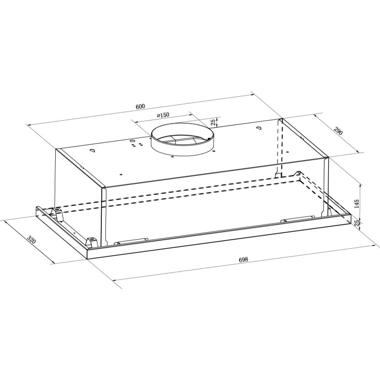 electriQ 70cm Canopy Cooker Hood in Silver  -  5 Year warranty