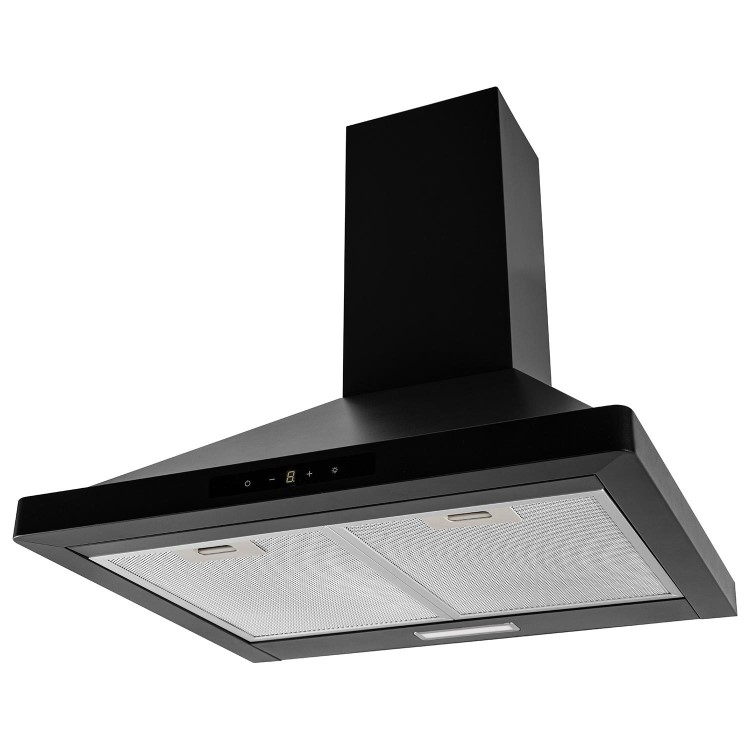 Refurbished electriQ eiQCHIM60BLTOUCH 60cm Traditional Chimney Hood with Touch Control Black