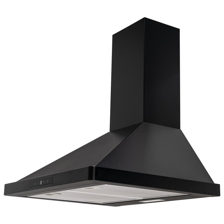 Refurbished electriQ eiQCHIM60BLTOUCH 60cm Traditional Chimney Hood with Touch Control Black