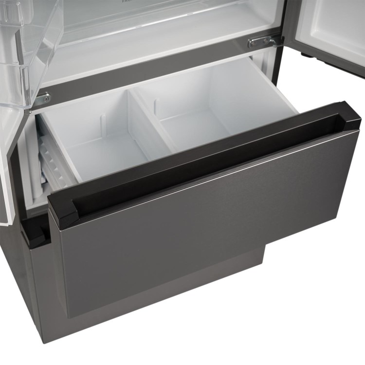 electriQ 391 Litre French Style American Fridge Freezer - Stainless Steel