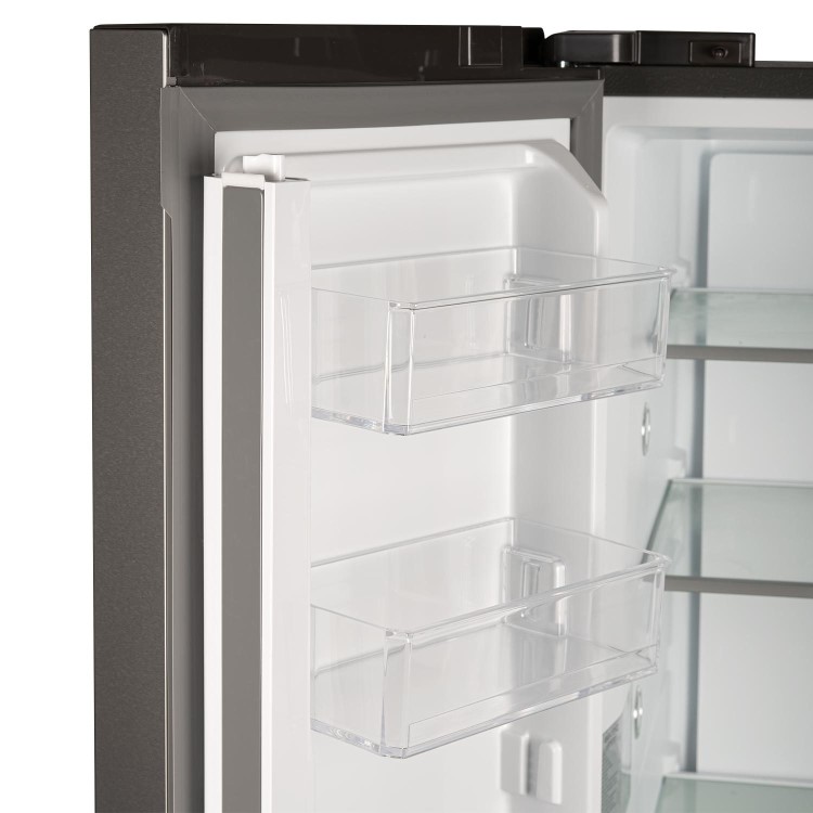 electriQ 391 Litre French Style American Fridge Freezer - Stainless Steel