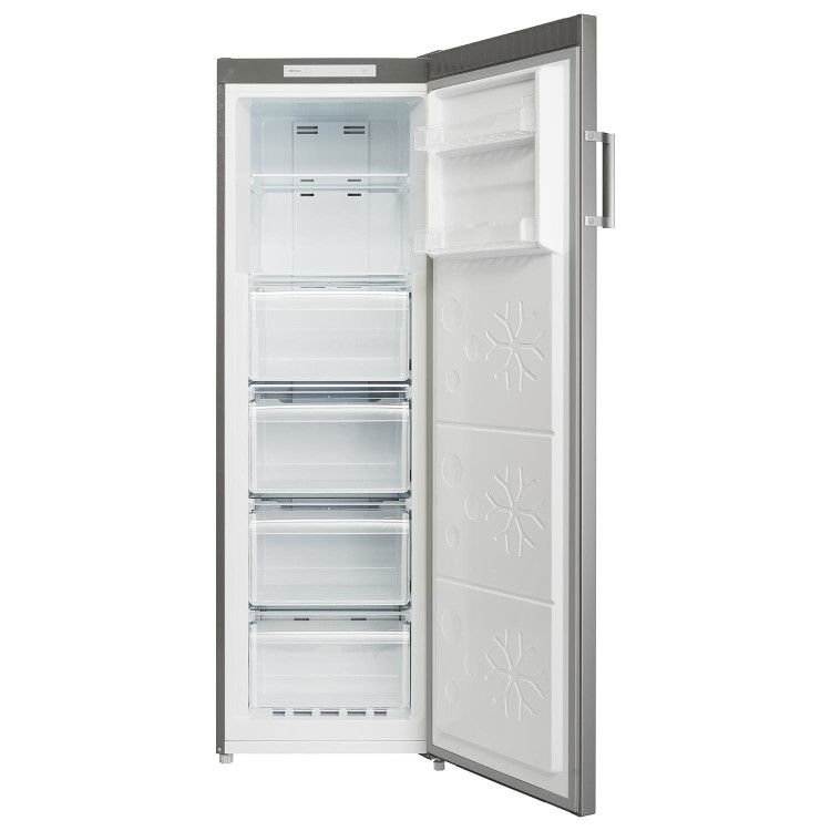 electriQ 206 Litre Frost Free Freestanding Freezer - Stainless Steel